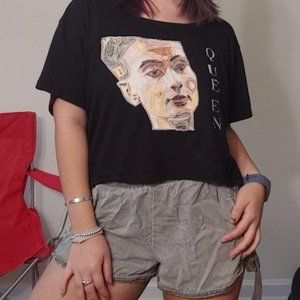 Hand Embroidered Queen Nefertiti Crop Top Original